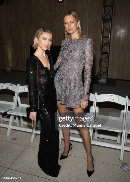 Julianne Hough and Karolina Kurkova attend the Naeem Khan show during New York Fashion Week on February 12, 2024 in New York City.