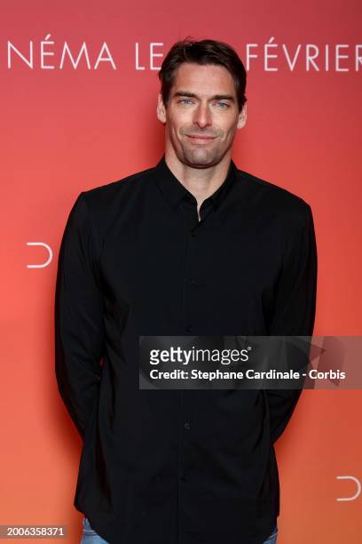 Camille Lacourt attends the "Dune 2" Premiere at Le Grand Rex on February 12, 2024 in Paris, France.