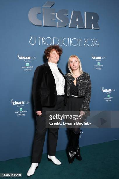Guest and Anaïs Bertrand attends the Producer's Dinner - Cesar Film Awards 2024 At l'Hotel Intercontinental on February 12, 2024 in Paris, France.