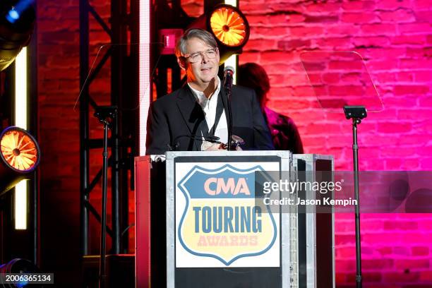 Jay Williamsspeaks during the 2023 CMA Touring Awards at Marathon Music Works on February 12, 2024 in Nashville, Tennessee.