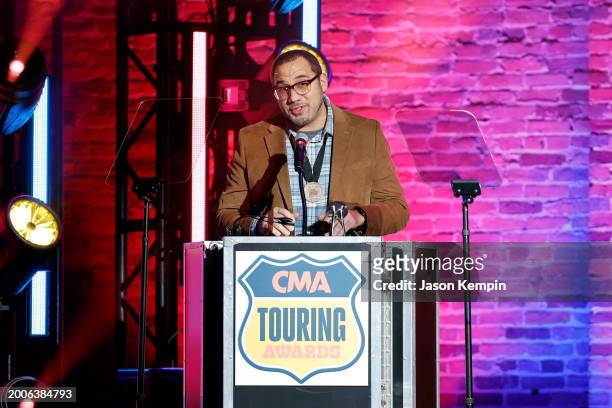 Chris Jones speaks during the 2023 CMA Touring Awards at Marathon Music Works on February 12, 2024 in Nashville, Tennessee.