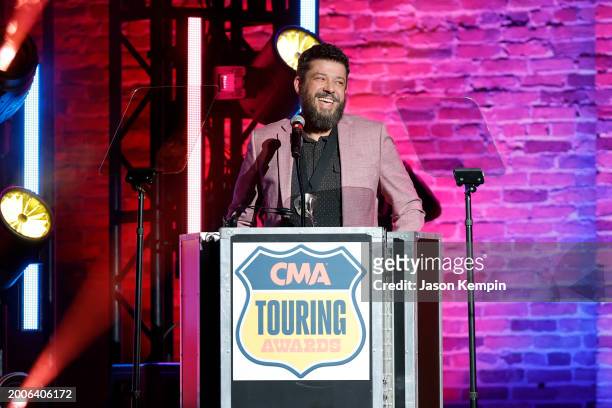 Joel Jimenez speaks during the 2023 CMA Touring Awards at Marathon Music Works on February 12, 2024 in Nashville, Tennessee.