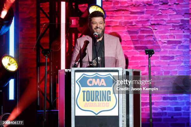 Joel Jimenez speaks during the 2023 CMA Touring Awards at Marathon Music Works on February 12, 2024 in Nashville, Tennessee.