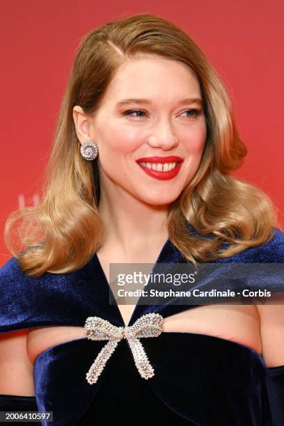 Léa Seydoux attends the "Dune 2" Premiere at Le Grand Rex on February 12, 2024 in Paris, France.