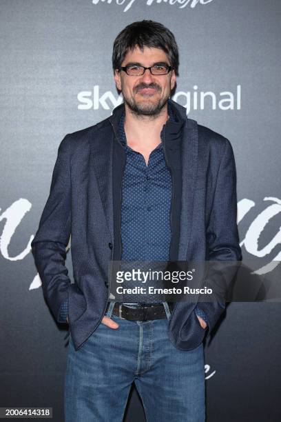 Roan Johnson attends the premiere for "Un Amore" at Vinile on February 12, 2024 in Rome, Italy.