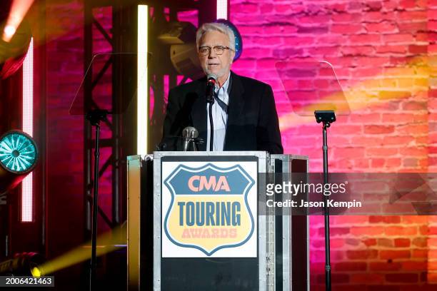 Mac Mosier speaks during the 2023 CMA Touring Awards at Marathon Music Works on February 12, 2024 in Nashville, Tennessee.