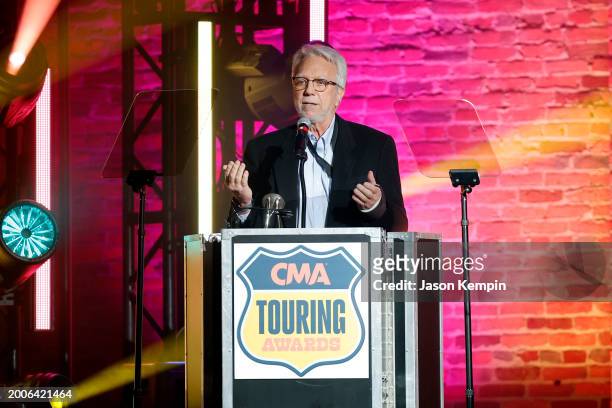 Mac Mosier speaks during the 2023 CMA Touring Awards at Marathon Music Works on February 12, 2024 in Nashville, Tennessee.