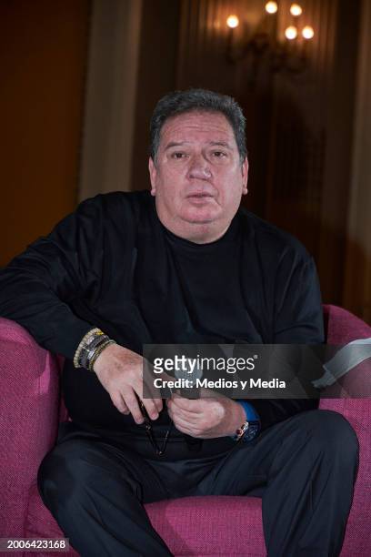 Singer Jorge Muñiz attends a press conference at Teatro Metropolitan on February 12, 2024 in Mexico City, Mexico.