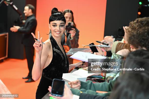 Souheila Yacoub attends the "Dune 2" Premiere at Le Grand Rex on February 12, 2024 in Paris, France.