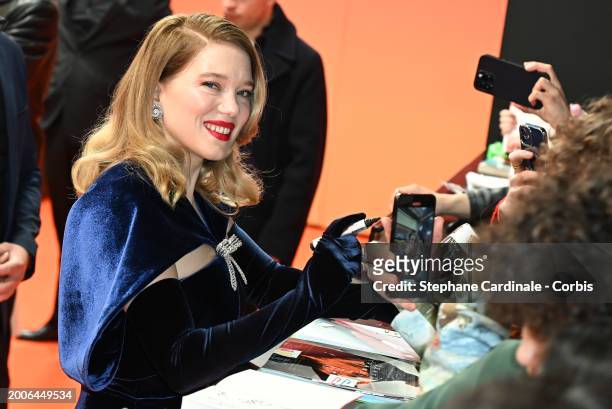 Léa Seydoux attends the "Dune 2" Premiere at Le Grand Rex on February 12, 2024 in Paris, France.