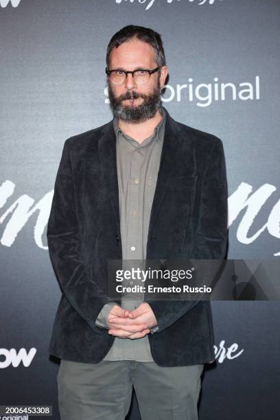 Francesco Lagi attends the premiere for "Un Amore" at Vinile on February 12, 2024 in Rome, Italy.