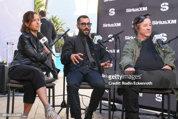 Pamela Koffler, David Hinojosa, and Christine Vachon speak during the SiriusXM's The Jess Cagle Show broadcast from The Oscar's Nominees Luncheon on...