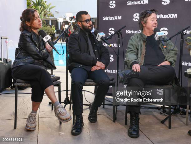 Pamela Koffler, David Hinojosa, and Christine Vachon speak during the SiriusXM's The Jess Cagle Show broadcast from The Oscar's Nominees Luncheon on...