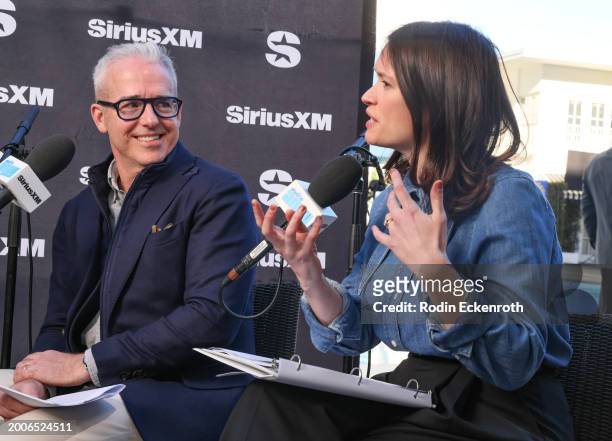 Jess Cagle and Julia Cunningham speak during the SiriusXM's The Jess Cagle Show broadcast from The Oscar's Nominees Luncheon on February 12, 2024 in...