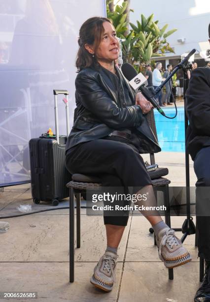 Pamela Koffler speaks during the SiriusXM's The Jess Cagle Show broadcast from The Oscar's Nominees Luncheon on February 12, 2024 in Los Angeles,...