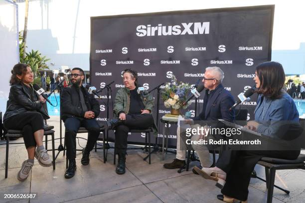 Pamela Koffler, David Hinojosa, Christine Vachon, Jess Cagle, and Julia Cunningham speak during the SiriusXM's The Jess Cagle Show broadcast from The...