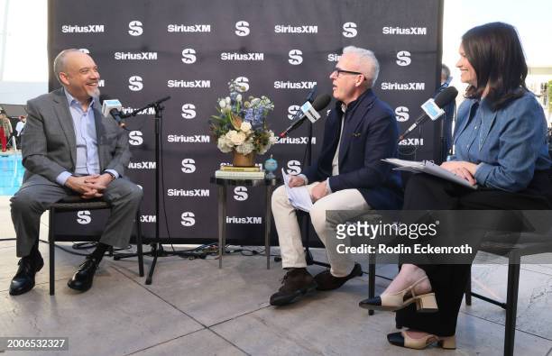 Paul Giamatti, Jess Cagle, and Julia Cunningham speak during the SiriusXM's The Jess Cagle Show broadcast from The Oscar's Nominees Luncheon on...