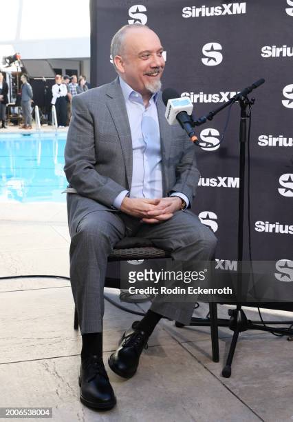 Paul Giamatti speaks during the SiriusXM's The Jess Cagle Show broadcast from The Oscar's Nominees Luncheon on February 12, 2024 in Los Angeles,...
