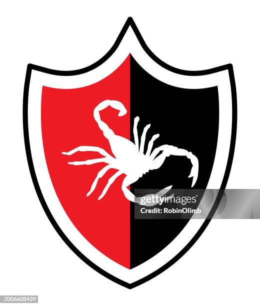 scorpion red and black icon - exterminator stock illustrations