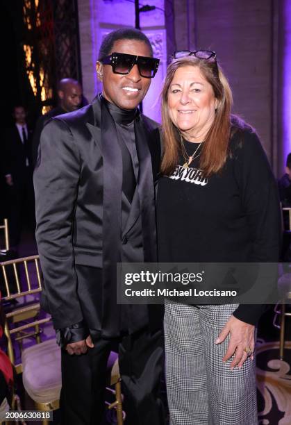 Babyface and Fern Mallis attend the Laquan Smith fashion show during New York Fashion Week: The Shows on February 12, 2024 in New York City.