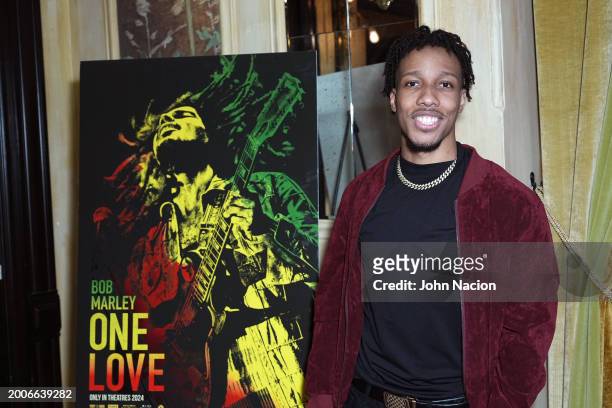 Christon Andell attends a YouTube Shorts Creator Screening in support of "Bob Marley: One Love" at Hotel Chelsea on February 12 in New York, New York.