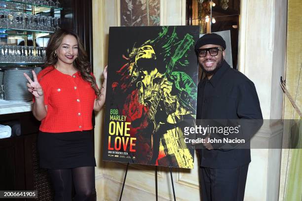 Taccara Lawponson and Yinka Lawponson attend a YouTube Shorts Creator Screening in support of "Bob Marley: One Love" at Hotel Chelsea on February 12...