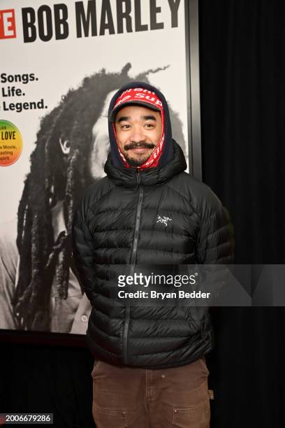 Lucien Smith attends a Dotdash Meredith Special Screening of "Bob Marley: One Love" at the Dotdash Meredith Screening Room on February 12 in New...