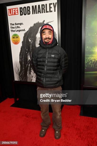Lucien Smith attends a Dotdash Meredith Special Screening of "Bob Marley: One Love" at the Dotdash Meredith Screening Room on February 12 in New...