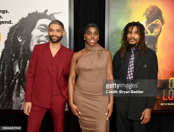 Kingsley Ben-Adir, Lashana Lynch and Sheldon Shepherd attend a Dotdash Meredith Special Screening of "Bob Marley: One Love" at the Dotdash Meredith...