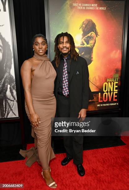 Lashana Lynch and Sheldon Shepherd attend a Dotdash Meredith Special Screening of "Bob Marley: One Love" at the Dotdash Meredith Screening Room on...