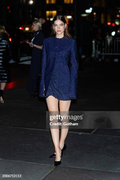Barbara Palvin attends the Tory Burch fashion show during New York Fashion Week: The Shows at the New York Public Library on February 12, 2024 in New...