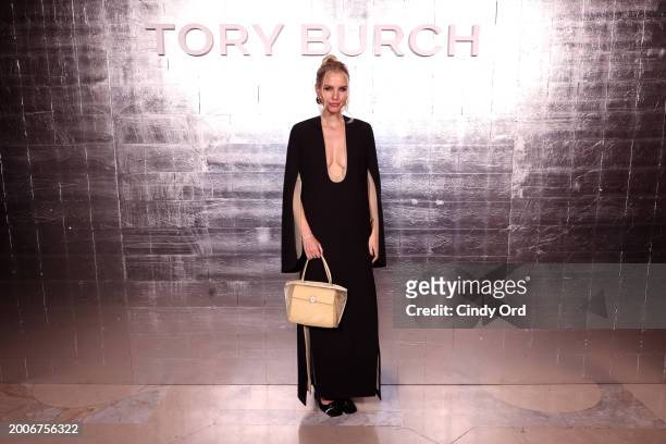 Leonie Hanne attends Tory Burch Fall/Winter 2024 New York Fashion Week at New York Public Library on February 12, 2024 in New York City.