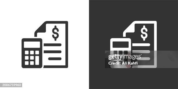 budget icon. solid icon that can be applied anywhere, simple, pixel perfect and modern style - calculating finances stock illustrations