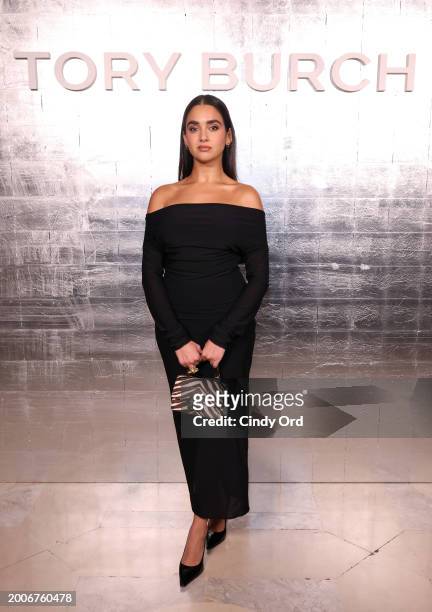 Geraldine Viswanathan attends Tory Burch Fall/Winter 2024 New York Fashion Week at New York Public Library on February 12, 2024 in New York City.