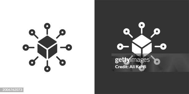 illustrazioni stock, clip art, cartoni animati e icone di tendenza di icona di rete del prodotto. icona solida che può essere applicata ovunque, semplice, pixel perfect e stile moderno - digital transformation