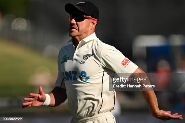 Neil Wagner of the New Zealand Black Caps fields during day one of the Men's Second Test in the series between New Zealand and South Africa at Seddon...