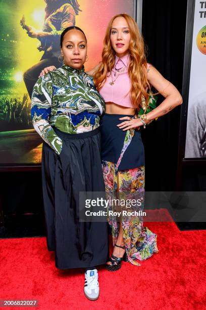 Ashley Artis and Zoe Buckman attends Paramount's "Bob Marley: One Love" New York screening on February 12, 2024 in New York City.