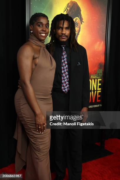 Lashana Lynch and Sheldon Shepherd attends Paramount's "Bob Marley: One Love" New York Screening on February 12, 2024 in New York City.