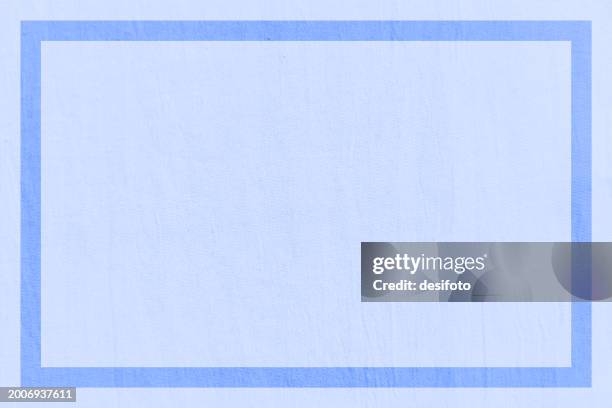 an empty blank bordered framed grunge horizontal old wrinkled wrinkled paper faded light sky blue vector backgrounds wall with darker solid border on all sides of backdrop - solid blue background stock illustrations