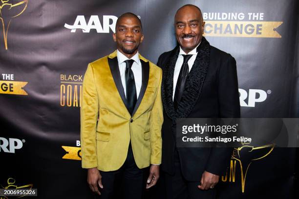 Kevin Boseman and Reggie Van Lee attends the Black Theatre Coalition Inaugural "Building The Change" Gala at The Rainbow Room on February 12, 2024 in...