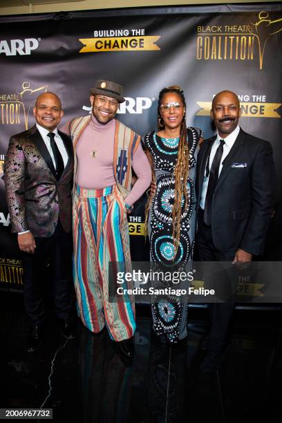 Warren Adams, Jonathan McCrory, Sade Lythcott and T. Oliver Reid attend the Black Theatre Coalition Inaugural "Building The Change" Gala at The...