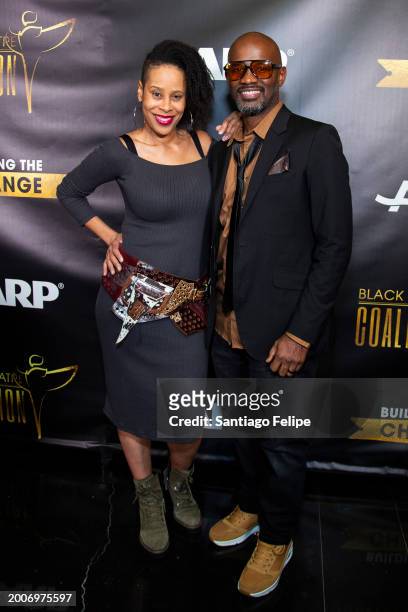 Dominique Morisseau and Jimmy Keys attend the Black Theatre Coalition Inaugural "Building The Change" Gala at The Rainbow Room on February 12, 2024...