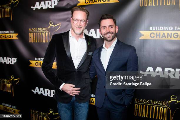 Jamie Forshaw and Evan Mayer attend the Black Theatre Coalition Inaugural "Building The Change" Gala at The Rainbow Room on February 12, 2024 in New...