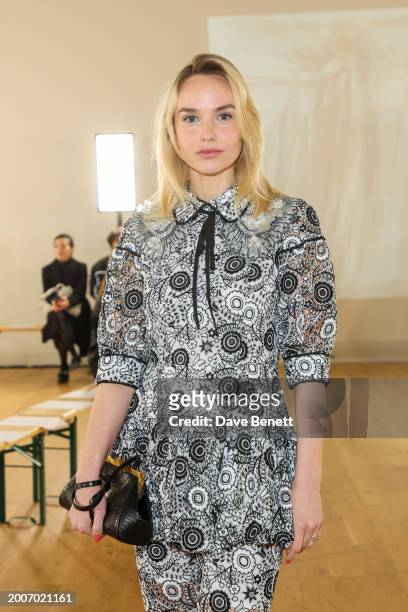 Joanna Vanderham attends the Bora Aksu AW24 show during London Fashion Week February 2024 at The Hellenic Centre on February 16, 2024 in London,...