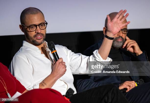 Writer / director Cord Jefferson and actor Jeffrey Wright attend the Film Independent Presents Directors Close-Up With...Cord Jefferson: Making...