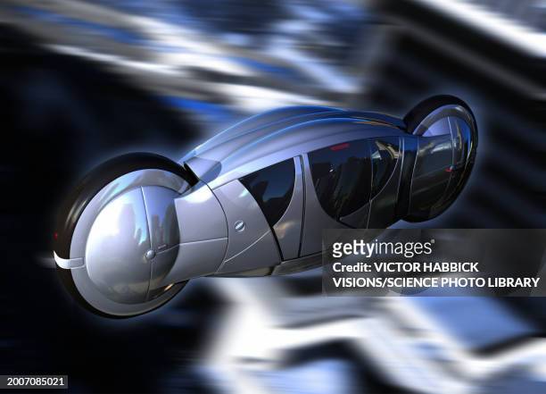 futuristic autonomous flying vehicle, illustration - 2009 chinese grand prix thompson podium stock illustrations