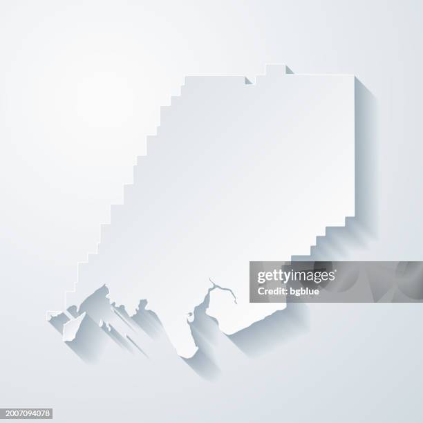 dillingham, alaska. map with paper cut effect on blank background - census stock illustrations