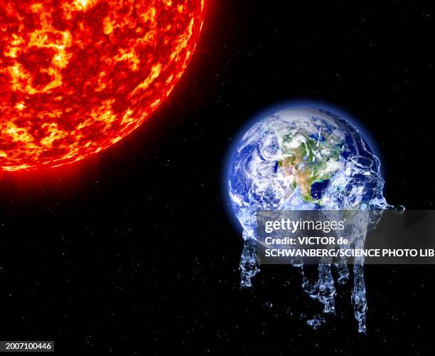 global warming, conceptual illustration - gas central heating stock illustrations