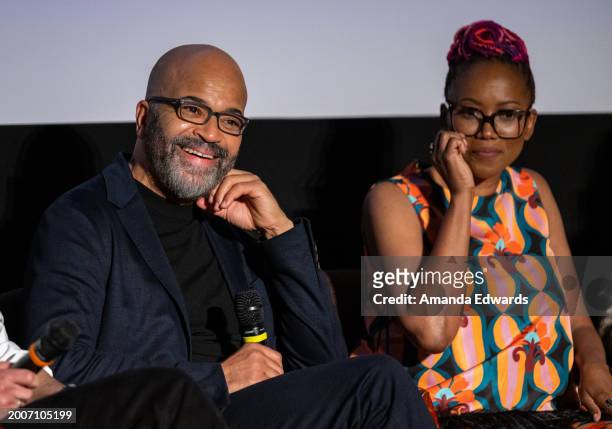 Actors Jeffrey Wright and Erika Alexander attend the Film Independent Presents Directors Close-Up With...Cord Jefferson: Making Fiction A Reality...