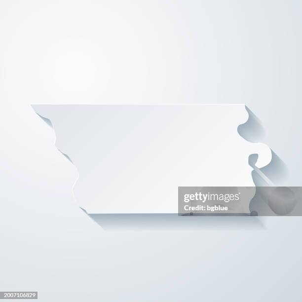 douglas county, nebraska. map with paper cut effect on blank background - omaha stock illustrations